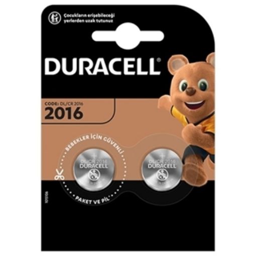 DURACELL CR2016 3V LİTYUM PİL 2Lİ BLİSTER resmi