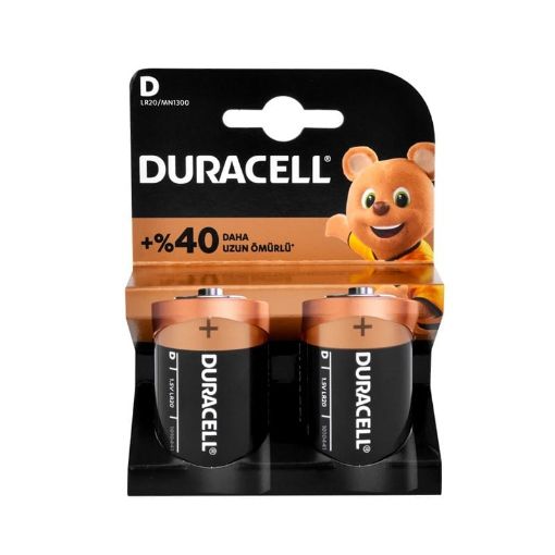 DURACELL D BOY ALKALİNE PİL 2Lİ BLİSTER resmi