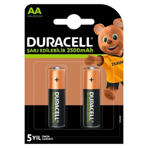 DURACELL 2500MAH ŞARJLI KALEM PİL 2Lİ BLİSTER resmi