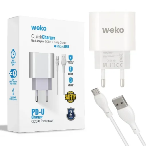  WEKO 21441 PDU QC 3.0A ŞARŞ BAŞ.+MİCRO USB resmi