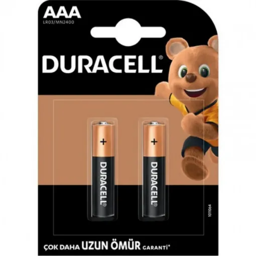 DURACELL İNCE AAA PİL-KARTELA 2Lİ BLİSTER resmi