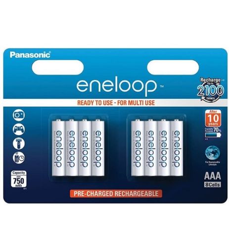 PANASONİC ENELOOP BK-4MCDE/8BE AAA 800MAH 8'Lİ PİL resmi