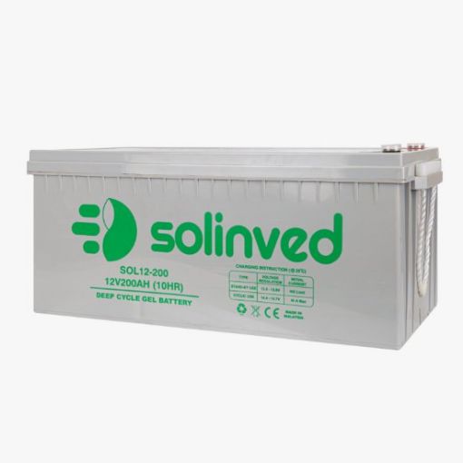 SOLİNVED 12V 200AH SOLAR JEL AKÜ resmi