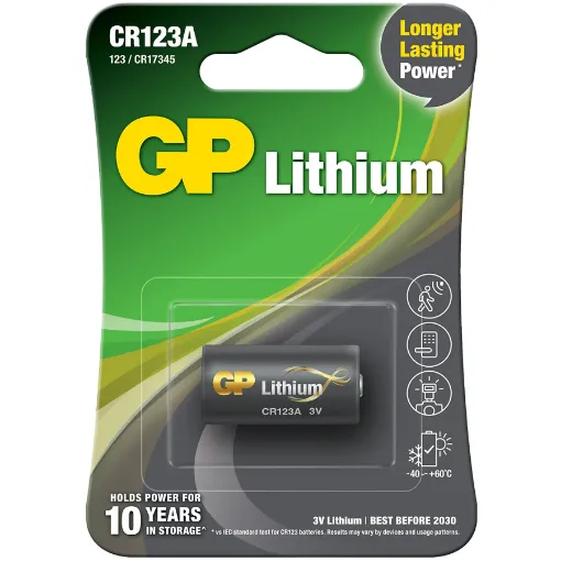 GP CR123A LİTHİUM 3V PİL resmi