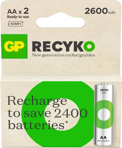 GP RECHARGE AA 2600MAH 2Lİ ŞARJLI PİL resmi