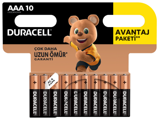 DURACELL AAA  ALKALİNE İNCE PİL 10LU BLİSTER resmi