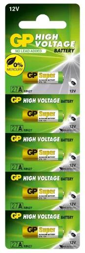 GP 27A Süper Alkalin 27A/MN27 Boy 12V Pil  5'li Kart resmi