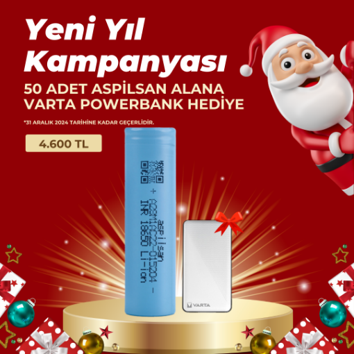 Aspilsan INR18650 A28 3.7V 2800 mAh Şarjlı Li-ion Pil 50 Adet resmi