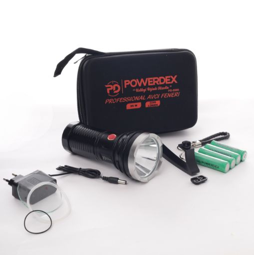 Powerdex PD-9900 Şarj Edilebilir Pilli Profesyonel Avcı El Feneri 25W resmi