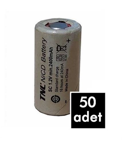 50 Adet TNL SC 2400mAH 10C Ni-MH Şarjlı Matkap-Süpürge Pili resmi