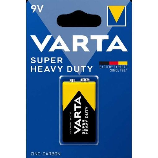 Varta Superlife / Super Heavy Duty 9V Çinko Karbon Pil Tekli Blister resmi