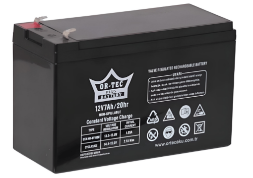 ORTEC 12V 7AH BLACK  KURU TİP AKÜ resmi